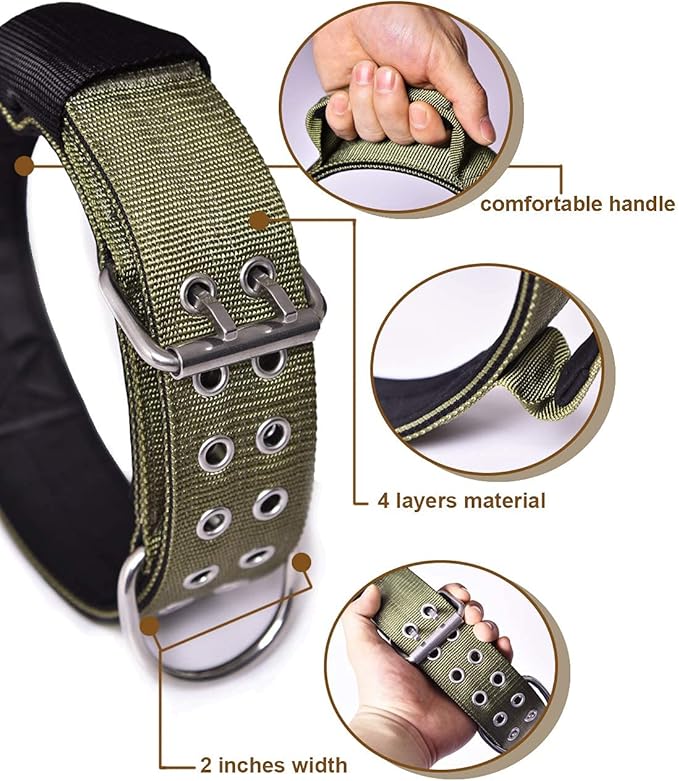 Dog Collar for Large Dogs - 2" Wide Tactical Collars with Handle for Extra Large Breed Dogs, Camo Military Heavy Duty 1/3" Thick Puppy Collar K9 Nylon Pet Collar L