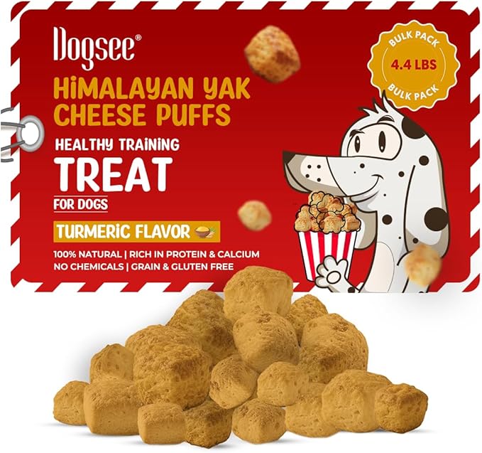 Dogsee Chew Mini Pops for Dogs and Puppies - Turmeric | Dental Treats | High Protein | High Calcium | Low Fat | Helps Fight Plaque & Tartar | Weight Management - 4.4 lb | High Calcium