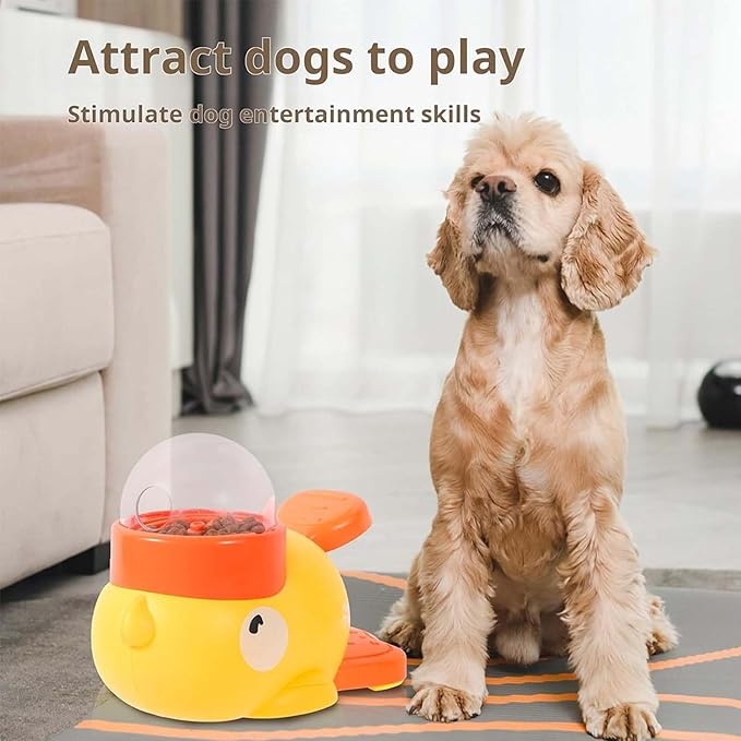 Dog Feeder Puzzle Toy Duck, Interactive Dog Treat Dispenser Toy, 2-in-1 Dogs Puzzle Feeder for Dogs & Cats, Slow Feeders for Training, Indoor/Outdoor Interactive Play (Style A)