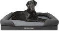 The Dog’s Bed Orthopedic Memory Foam Dog Bed with Bolsters, Plush Fabric, Grey Plush, XXL