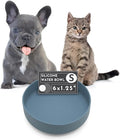 Should We Go? Dog Water Bowl - The Perfect Dish No-Spill, Less Mess Non-Tippable Water & Food Bowl, Pure Silicone with Suction Cup, Fits 2 Cups 6” Across x 1.25” Tall, Ideal for All Pets, Small-Ocean