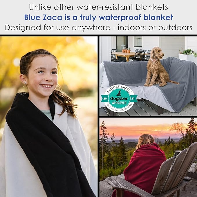 Waterproof Blanket | Machine Washable Dog Bed Cover | Water Proof Blanket to Protect Your Bed Couch Car from Leaks Spills & Accidents | for Adults Dogs & Pets | Oversized Queen Fit - 65x80in (Merlot)