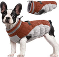 FUAMEY Dog Coat for Small Dogs,Waterproof Dog Winter Jacket with Harness Built in Puppy Cold Weather Coats Reflective Pet Vest with Zipper Warm Fleece Dogs Snowsuit Windproof Brown S