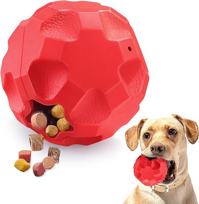 Treat Dispensing Dog Toys for Aggressive Chewers Large Breed, Rubber Balls for Dogs, Interactive Dog Toys for Boredom to Keep Them Busy, Dog Treat Toy Ball