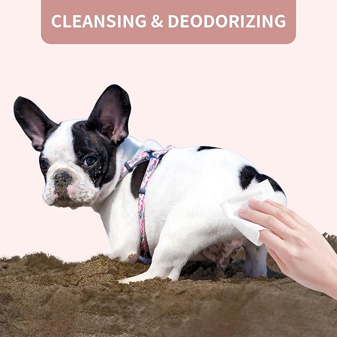 400 PCS Pet Wipes for Paws and Butt Hypoallergenic Pets Cleansing & Deodorizing Anal Gland Hygienic Puppy Wipes for Dogs Face and Body Wipes Cleaning Fur Doggie Wipes Doggy Wipes (Coconut Oil)