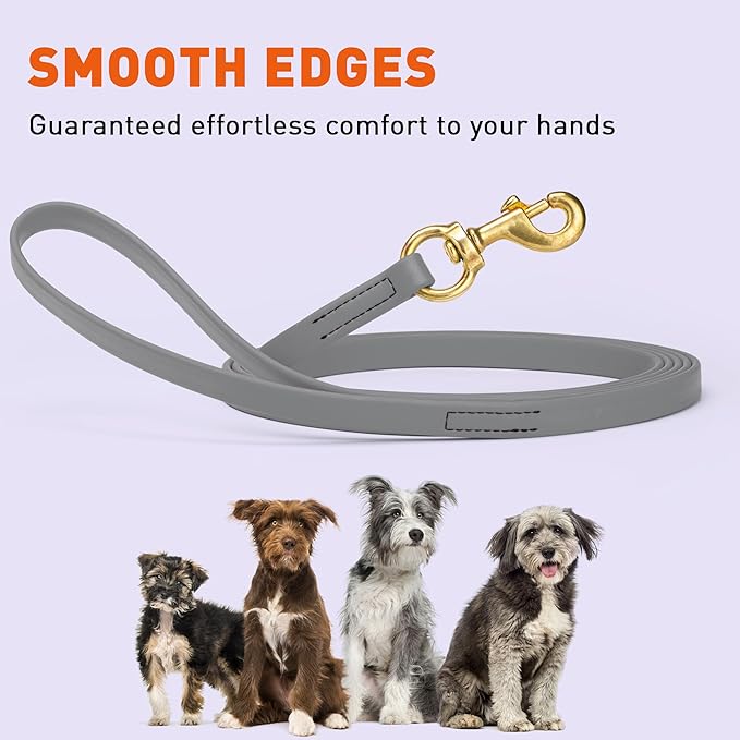 Viper Biothane K9 Working Dog Leash Waterproof Lead for Tracking Training Schutzhund Odor-Proof Long Line with Solid Brass Snap for Puppy Medium and Large Dogs, 33ft Battleship Gray