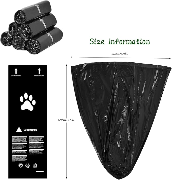 Dog Poop Trash Can with Lid for Outdoors，3.2 Gallon Trash Can with Activated Carbon Filter & Plastic Bags, Pet Waste Container，UP12L-BK-F+90BK