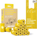 Compostable Dog Poop Bags Rolls with Handles ASTM D6400 & EN 13432 Compliant 144Counts Biodegradable Dog Waste Bags for Dogs Leak Proof Extra Thick Waste Bags for Walking Doggy