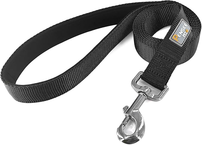 Basic Dog Leashes 6 FT Padded Handle Nylon Dogs Leashes for Large Dogs Black