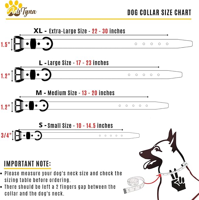 ADITYNA Heavy-Duty Big Leather Dog Collar for Extra-Large Dogs - Soft Padded for Comfort - XL Dog Collar for Walking, Training, and Hiking
