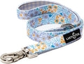 Lucy & Co. Designer Dog Leash - Pet Accessories - Thick Dog Leash - Padded Handle for Comfort - Among The Wildflowers - 5 Foot (Purple Floral, Small)