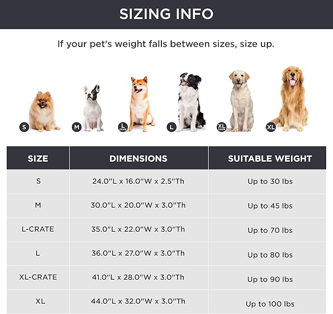 Bedsure XL Washable Dog Bed - 3 Inch Thicken Up to 100lbs Pet Mat Pillows with Removable Washable Cover, Brown