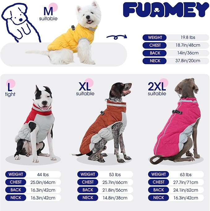 FUAMEY Dog Coat for Small Dogs,Waterproof Dog Winter Jacket with Harness Built in Puppy Cold Weather Coats Reflective Pet Vest with Zipper Warm Fleece Dogs Snowsuit Windproof Pink Leopard XS
