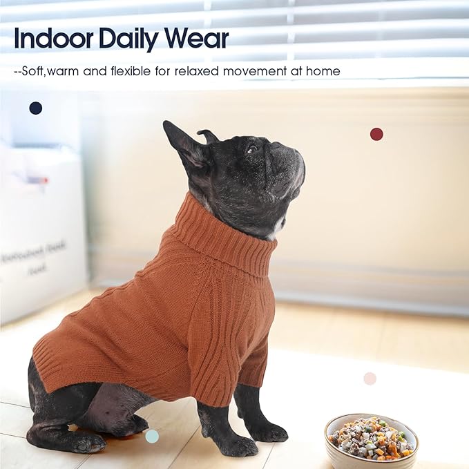 IECOii Great Dane Sweater,5XL Extra Large Sweater for Giant Breed Dogs in Winter,Turtleneck Cold Weather Knit Clothes,Machine Washable,Elastic Pullover for Saint Bernard,Mastiff (Caramel,XXXXXL)