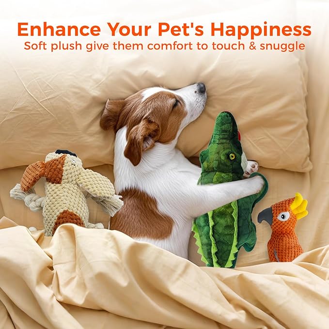 3 Pcs Dog Squeaky Toys, Squeaky Toy for Dog, Puppy Chew Toys to Keep Them Busy Interactive Puppy Toys Stuffed Animal Christmas Pet Plush Toy (Green)