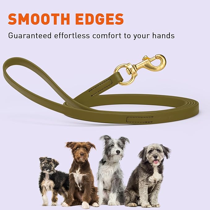 Viper Biothane K9 Working Dog Leash Waterproof Lead for Tracking Training Schutzhund Odor-Proof Long Line with Solid Brass Snap for Puppy Medium and Large Dogs, 10ft Olive Drab Green
