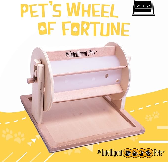 MY INTELLIGENT PETS Wheel of Fortune - Treat Dispenser and Engaging Slow Feeder, Mental Stimulation Toy for Dogs and Cats, Boredom Buster