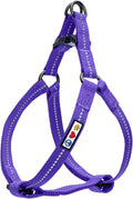 Pawtitas Recycled Reflective Step-in Dog Harness – Adjustable No-Pull Vest for Puppies to Seniors, Safe & Comfortable M Purple