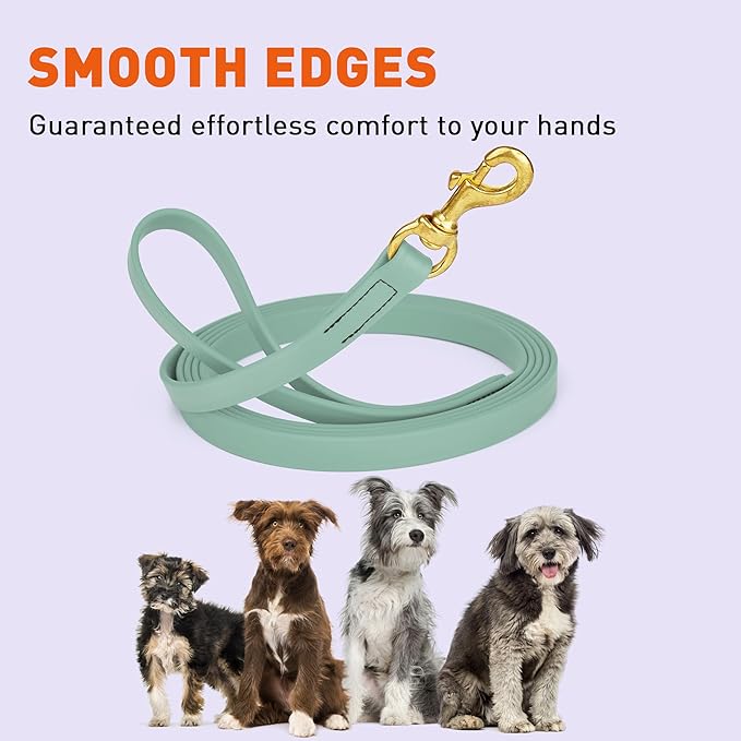 Viper Biothane K9 Working Dog Leash Waterproof Lead for Tracking Training Schutzhund Odor-Proof Long Line with Solid Brass Snap for Puppy Medium and Large Dogs, 33ft Sage Green