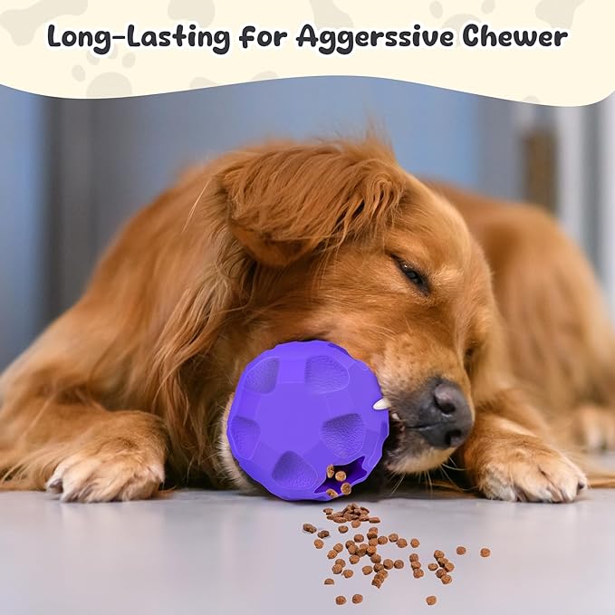 Durable Dog Balls, Dog Puzzle Toy for Boredom, Dogs Enrichment Toy, Interactive Treat Dispensing Balls for Large Dogs to Keep Them Busy