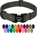 Country Brook Petz - Premium Nylon Dog Collar with Metal Buckle for Small Medium Large Breeds - 10+ Cool Colors (Small, 3/4 Inch, Dark Olive Drab)