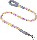 Ombré Shock-Absorbing Dog Leash with Padded Handle, Heavy Duty Bungee Leash for Large Dogs, 1.2–1.7 m(4–5.5 ft) (Pink-Orange Ombré)