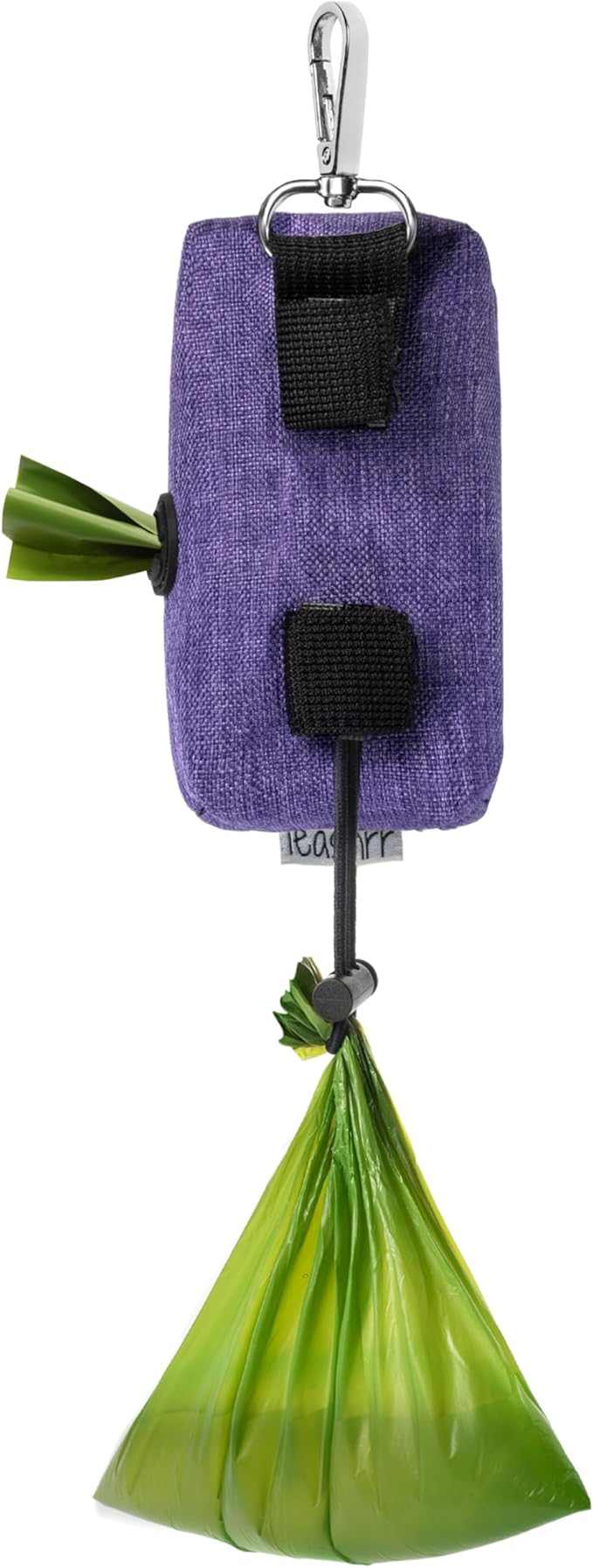 Dog Poop Bag Holder for Leashes - Dog Poop Bag Dispenser and Treat Holder with 2 Waterproof Pouches for Pet Waste Bags and Walking Accessories + 1 Free Roll - Leashrr 2.0 (Purple)