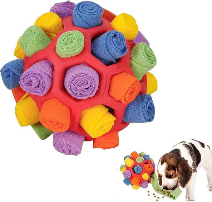 Snuffle Ball for Dogs | Enrichment Toys for Dogs | Colorful Bite-Resistant Pet Snuffle Ball Toy | Interactive Dog Treat Puzzle Toys | Portable Pet Snuffle Ball Toy for Small & Medium Dogs