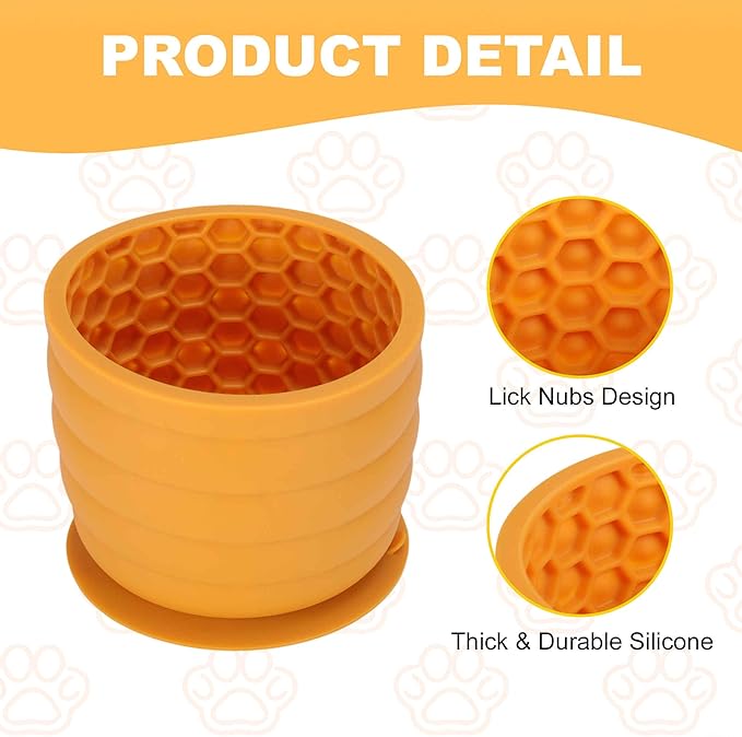Treat Dispensing Dog Toy, Interactive Puzzle Feeder, Stuffable Chew Toy for Boredom, Enrichment Frozen Treat Dispenser, Yellow, Large
