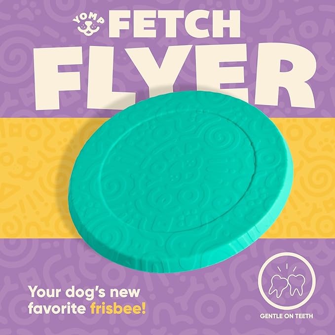 Yomp FetchFlyer Dog Frisbee – Interactive Flying Disc Toy for Soft and Medium Chewers - Outdoor Fetch Toy for Dogs – Made from Pet-Safe, Non-Toxic Silicone