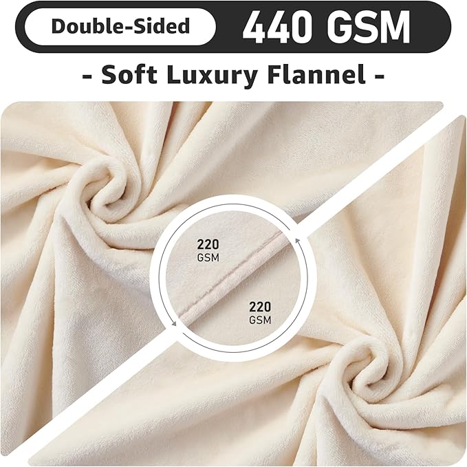 LOOBANI Waterproof Blanket for Bed: Reversible Soft Flannel Twin Bed Blanket 60" x 80", Leakproof Throw Spill-Proof Dog Pet Blanket for Couch, Sofa Protect, Movie Time, Camping, Travel, Beige