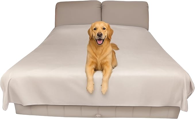 SILLY LEGACY Thin Reversible Waterproof Protective Bed Cover (Queen Size, 96 x 82 inch), for Dogs and Cats, Babies; Incontinence, Dirt, Drool