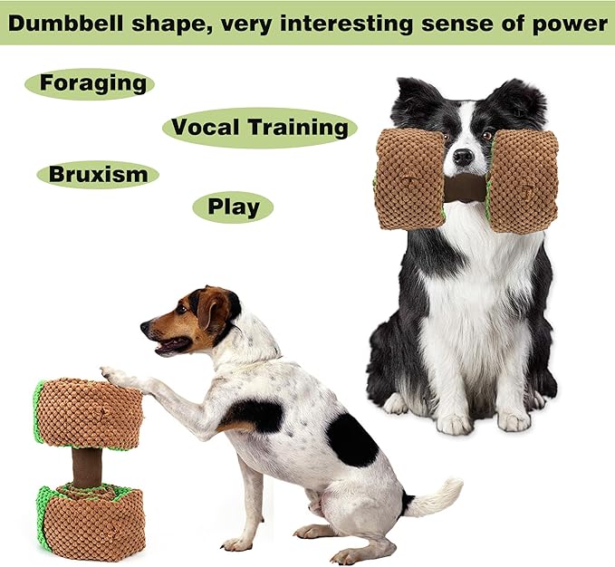 Dog Puzzle Toys,Squeak Dog Toys Stress Release Game for Boredom,Snuffle Toys Foraging Instinct Training Suitable for Small Medium Large Dogs (Dumbbell)