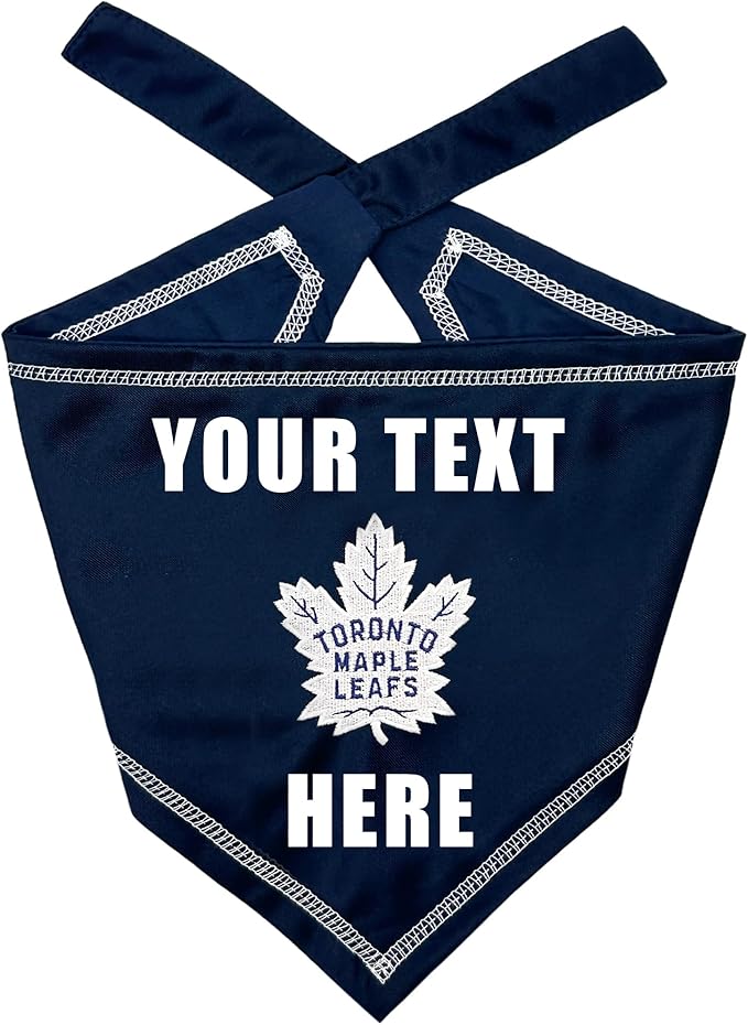 Pets First NHL Toronto Maple Leafs Personalized Tie Around Bandana for Dogs & Cats Size Large/X-Large. Custom Dog Bandana Scarf Bib for Pet Cat Dog. The Ultimate Game-Day & Party Customizable Bandana