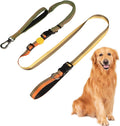 ‌EVERKING 6ft Hands-Free Dog Leash - 6-in-1 Adjustable with 360° Rotating Buckle, Night Reflective & Shock Absorbing for Large/Small Dogs (Up to 120lbs) (Golden)