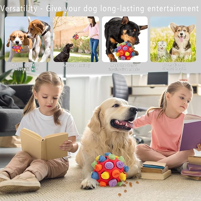 Snuffle Ball for Dogs | Enrichment Toys for Dogs | Colorful Bite-Resistant Pet Snuffle Ball Toy | Interactive Dog Treat Puzzle Toys | Portable Pet Snuffle Ball Toy for Small & Medium Dogs