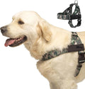 DF Co. Dog Harness | Chafe Resistant Webbing, Adjustable Neck & Chest, and Heavy Duty D-Ring | Sturdy, Comfortable, Easy to Use | Green Camo, Size XS