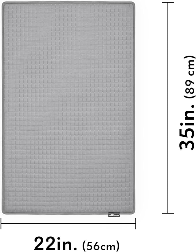 Paw Inspired Cooling Orthopedic Crate Pad for Dogs and Cats, Washable Memory Foam Dog Cooling Mat (35x22 Inch Medium/Large Size for 36 Inch Kennel, Gray)