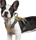 rabbitgoo Dog Harness Small Sized No Pull, Tactical Service Pet Vest with Molle and Control Handle, Adjustable and Reflective Military Harness for Easy Walking and Training, Brown camo, S