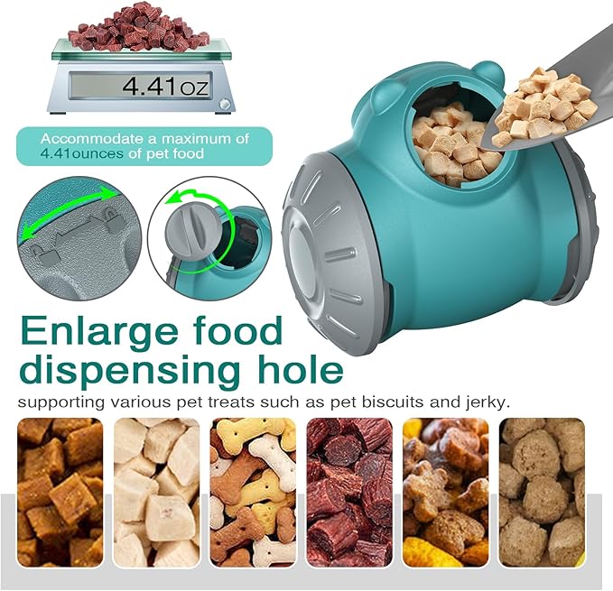 Zamzam Interactive Dog Treat Dispenser Toy with Slow Feeding Enriching Play, Food Dispensing Dog & Cat Toy Enrichment Puzzle for Small, Medium, or Large Breeds, Heavy-Duty ABS Plastic