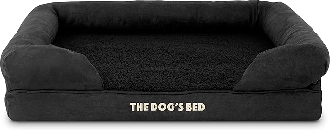The Dog’s Bed Replacement Outer Cover, Plush Fabric, Black Plush, Medium