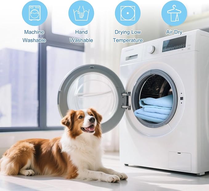 Upgraded Self-Cooling Mat for Dogs & Cats - Thicken, Washable, Non-Toxic, Foldable & Non-Slip Dog Cooling mat Pet Cooling Pad for Indoor, Outdoor, Car- Perfect for Summer (Blue, 20"*30"(Medium))
