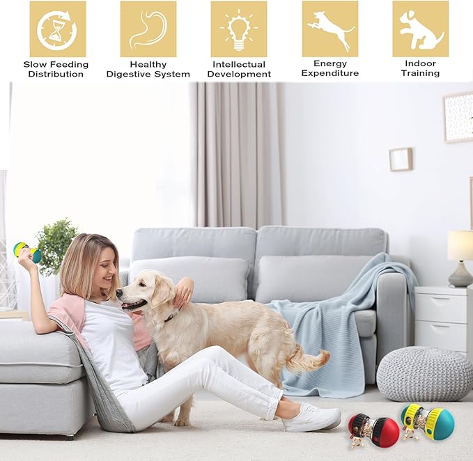 GOLDROC Interactive Dog & Cat Puzzle Feeder Toy, Adjustable Slow Feeding Treat Dispenser for Mental Stimulation, Enrichment Toy for Small to Medium Pets (Black-Red)