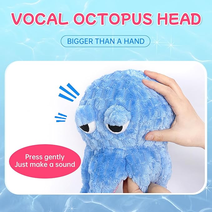 40 Inches Octopus Interactive Squeaky Dog Chew Toys, Dog Toys for Aggressive Chewers, Dog Supplies Birthday Gifts for Large Dogs(Blue), Large