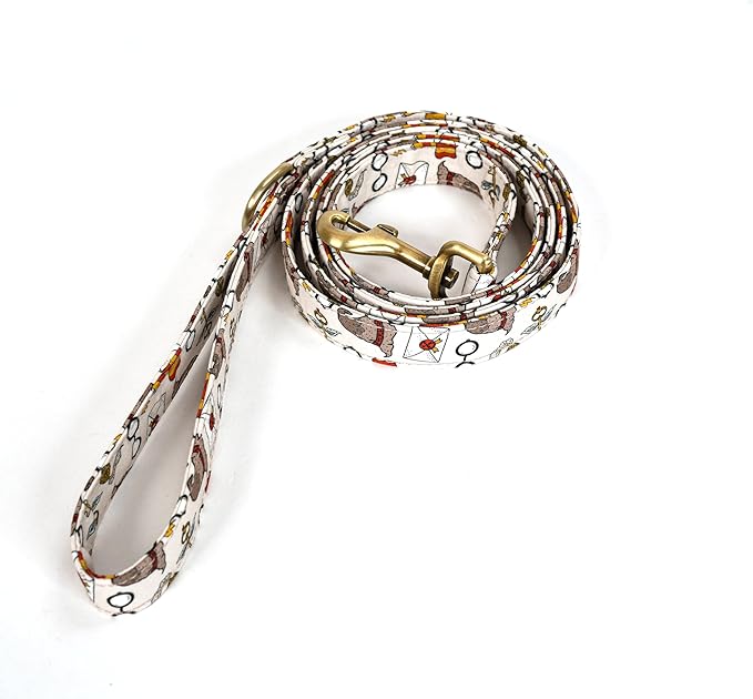 Organic Cotton Dog Leash for Small,Medium and Large Breed,Brass Hardware Pet Leash for Walking,Running and Training 6FT