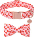 DOGWONG Valentine's Dog Collar with Bow - Cute Heart Bowtie Dog Collars, Adjustable Valentine Red Heart Pet Collars Design Dog Collar with Quick Release Buckle for Puppy Girl Boy Female Dogs