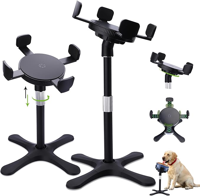 Elevated Dog Bowls for Large and Extra Large Dogs,Adjustable Width Dog Bowl Stand for 5.5-9.5" Wide Bowls,Food and Water Feeder,Single Holder with Tilted Height Adjust 12.4''-18.9'' (2 Pack)