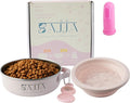 3-in-1 Travel Dog Bowl Set – 30 OZ Stainless Steel + 20 OZ Collapsible Water Bowl Lid | BPA-Free, Anti-Slip, Portable Dog Bowl w/Handle/Water Bottle Holder with Carabiner | Pink Bowls