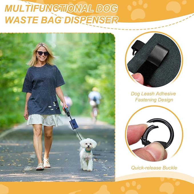 Dog Poop Bag Holder, Pet Waste Bag Dispenser Dog Treat Pouch with Zipper Oxford Cloth Portable Reusable Easy Cleanup(1Pcs, Black), Intended for Outdoor/Travel/Walking
