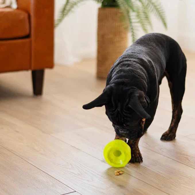 Messy Mutts Stuff’n Wobble Ball | 3.9” Green Fillable Dog Toy | Interactive Puzzle Ball for Dogs | Engaging Treat Dispensing Toy for Dogs